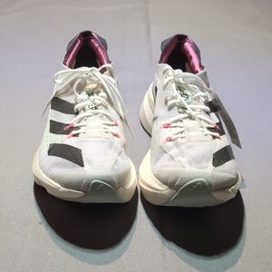 Adidas Adizero Adios Pro 3 Mens White Black Pink Athletic Shoes Size 10.5